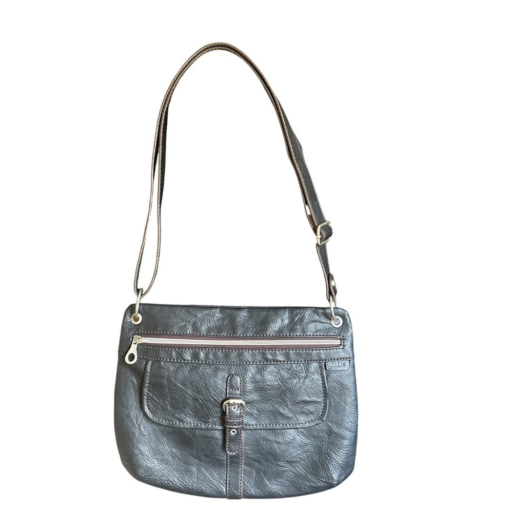 💖Relic Black Faux Leather Crossbody Bag With Adjustable Strap & Multiple Zipper